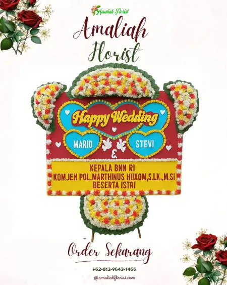 Papan Bunga Pernikahan Jetsy